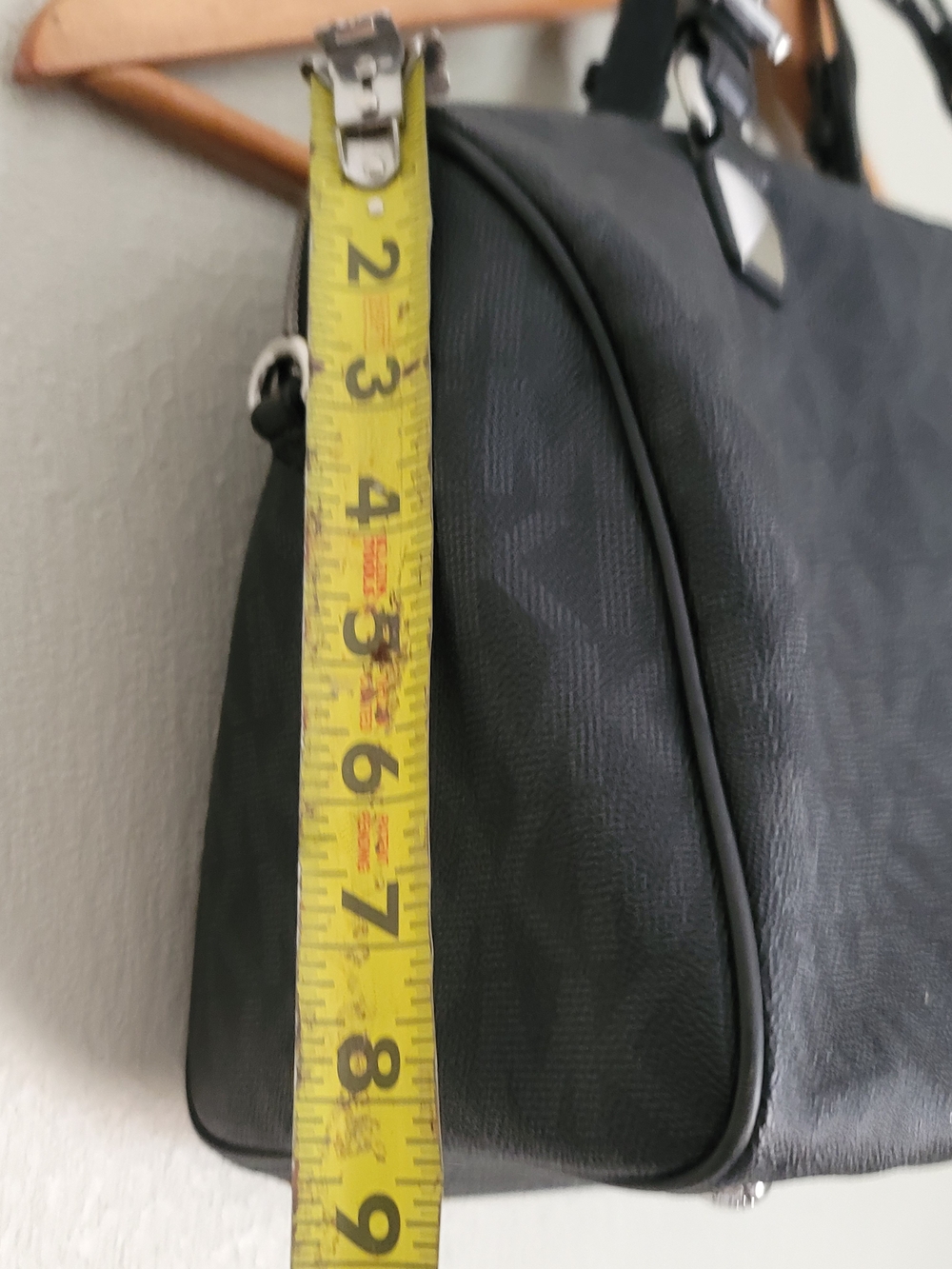 Michael Kors Black Logo-Print Duffel with Silver Accents - Picture 8 of 15
